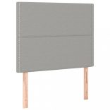 világosszürke szövet rugós és LED-es ágy matraccal 100x200 cm