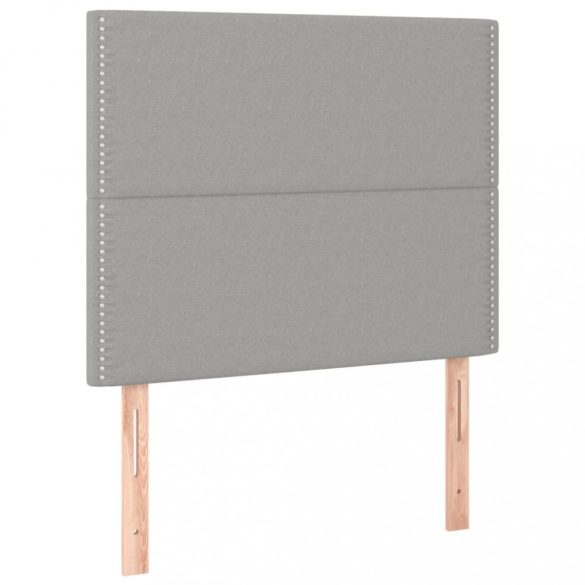 világosszürke szövet rugós és LED-es ágy matraccal 100x200 cm