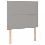 világosszürke szövet rugós és LED-es ágy matraccal 120 x 200 cm