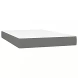 sötétszürke szövet rugós és LED-es ágy matraccal 120 x 200 cm