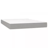 sötétszürke szövet rugós és LED-es ágy matraccal 140x190 cm