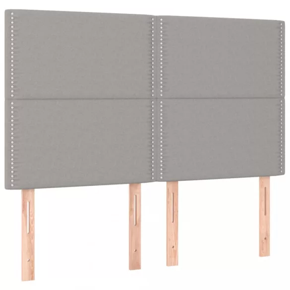 sötétszürke szövet rugós és LED-es ágy matraccal 140x190 cm