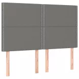 sötétszürke szövet rugós és LED-es ágy matraccal 140x200 cm