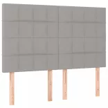 sötétszürke szövet rugós és LED-es ágy matraccal 140x190 cm