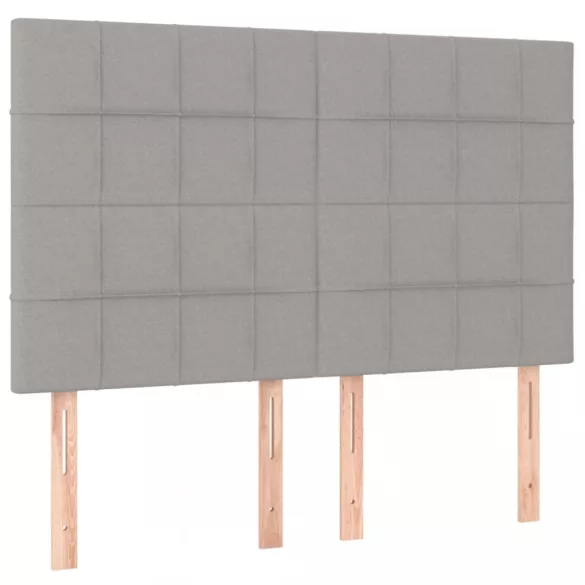 sötétszürke szövet rugós és LED-es ágy matraccal 140x190 cm