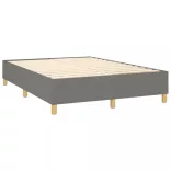 sötétszürke szövet rugós és LED-es ágy matraccal 140x190 cm