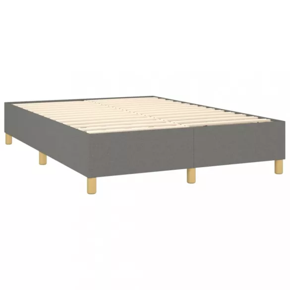 sötétszürke szövet rugós és LED-es ágy matraccal 140x190 cm