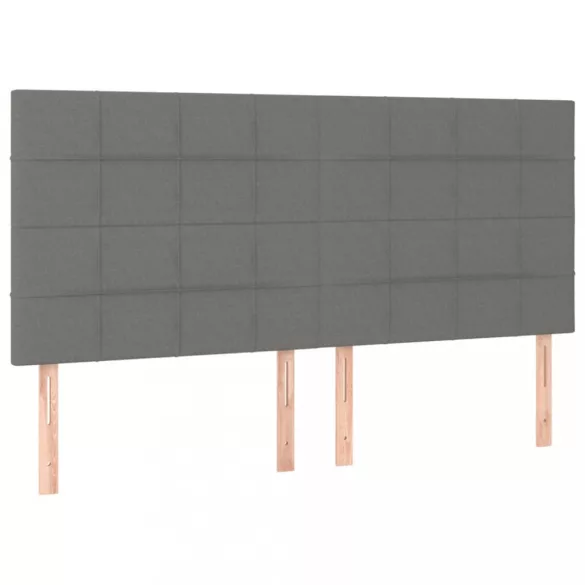 sötétszürke szövet rugós és LED-es ágy matraccal 160x200 cm