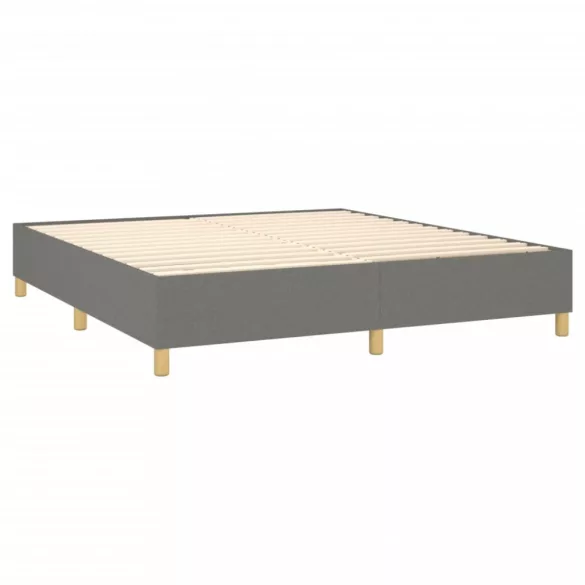 sötétszürke szövet rugós és LED-es ágy matraccal 180 x 200 cm