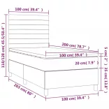 sötétszürke szövet rugós és LED-es ágy matraccal 100x200 cm