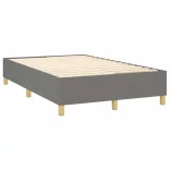 sötétszürke szövet rugós és LED-es ágy matraccal 120 x 200 cm