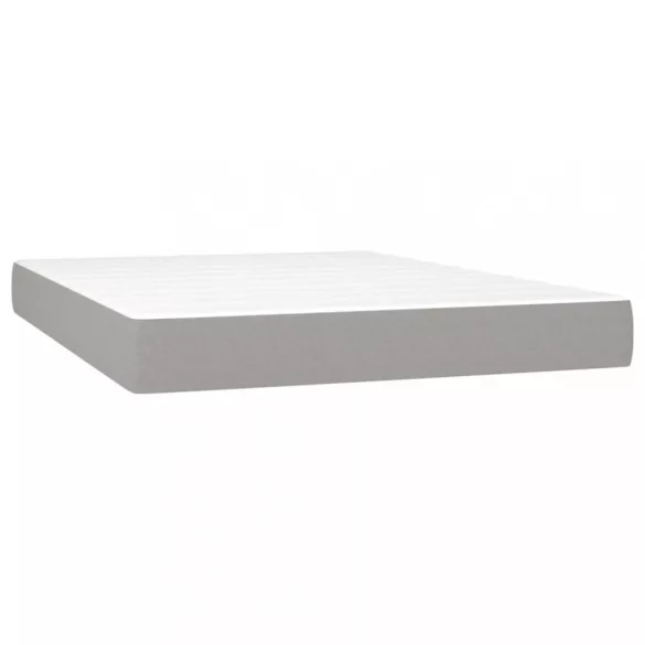 sötétszürke szövet rugós és LED-es ágy matraccal 140x190 cm