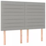 sötétszürke szövet rugós és LED-es ágy matraccal 140x190 cm