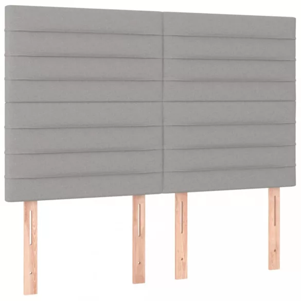 sötétszürke szövet rugós és LED-es ágy matraccal 140x190 cm