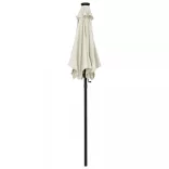 homokszínű alumínium napernyő LED-világítással 200 x 211 cm