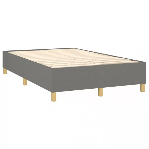 sötétszürke szövet rugós és LED-es ágy matraccal 120 x 200 cm