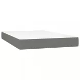 sötétszürke szövet rugós és LED-es ágy matraccal 120 x 200 cm
