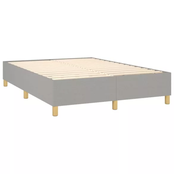 sötétszürke szövet rugós és LED-es ágy matraccal 140x190 cm