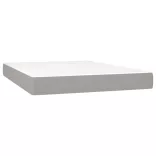 sötétszürke szövet rugós és LED-es ágy matraccal 140x190 cm