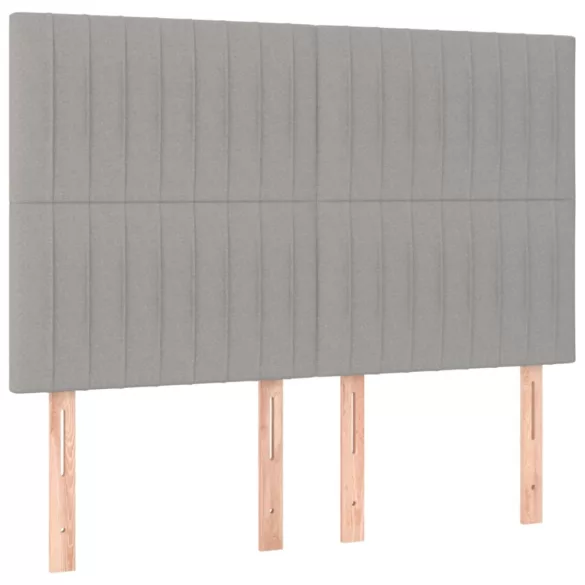 sötétszürke szövet rugós és LED-es ágy matraccal 140x190 cm