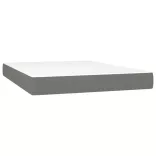 sötétszürke szövet rugós és LED-es ágy matraccal 140x190 cm