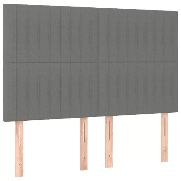 sötétszürke szövet rugós és LED-es ágy matraccal 140x190 cm