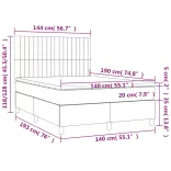 sötétszürke szövet rugós és LED-es ágy matraccal 140x190 cm
