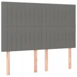 sötétszürke szövet rugós és LED-es ágy matraccal 140x200 cm