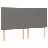 sötétszürke szövet rugós és LED-es ágy matraccal 160x200 cm