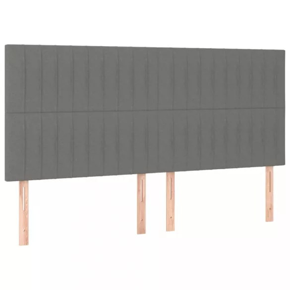 sötétszürke szövet rugós és LED-es ágy matraccal 160x200 cm