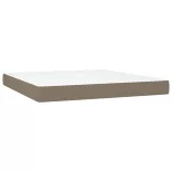 tópszínű szövet rugós és LED-es ágy matraccal 160x200 cm