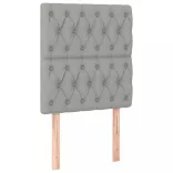 világosszürke szövet rugós és LED-es ágy matraccal 80 x 200 cm