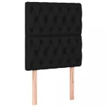 fekete szövet rugós és LED-es ágy matraccal 80 x 200 cm