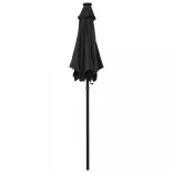 fekete alumínium napernyő LED-világítással 200 x 211 cm