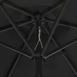 fekete alumínium napernyő LED-világítással 200 x 211 cm