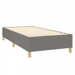 sötétszürke szövet rugós és LED-es ágy matraccal 90x200 cm