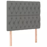 sötétszürke szövet rugós és LED-es ágy matraccal 120 x 200 cm