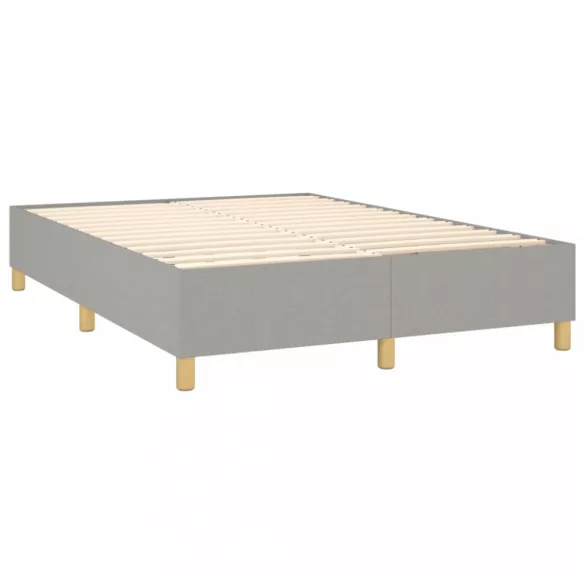 sötétszürke szövet rugós és LED-es ágy matraccal 140x190 cm