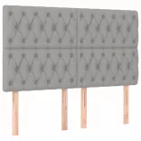 sötétszürke szövet rugós és LED-es ágy matraccal 140x190 cm