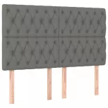sötétszürke szövet rugós és LED-es ágy matraccal 140x200 cm