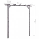 szürke impregnált fenyőfa kerti pergola 200 x 40 x 205 cm