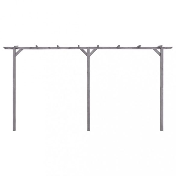 szürke impregnált fenyőfa kerti pergola 400 x 40 x 205 cm