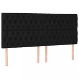 fekete szövet rugós és LED-es ágy matraccal 180 x 200 cm