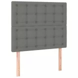 sötétszürke szövet rugós és LED-es ágy matraccal 80 x 200 cm