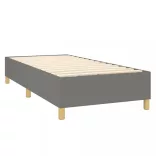 sötétszürke szövet rugós és LED-es ágy matraccal 100x200 cm