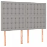 sötétszürke szövet rugós és LED-es ágy matraccal 140x190 cm