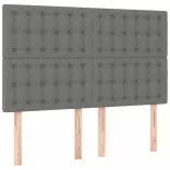 sötétszürke szövet rugós és LED-es ágy matraccal 140x200 cm