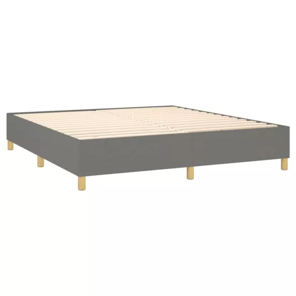sötétszürke szövet rugós és LED-es ágy matraccal 180 x 200 cm
