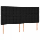 fekete szövet rugós és LED-es ágy matraccal 180 x 200 cm