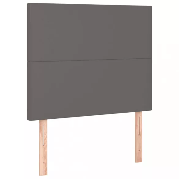 szürke műbőr rugós ágy matraccal és LED-del 90x190 cm